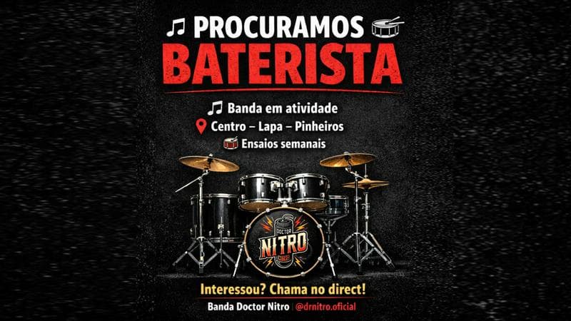 Queremos um baterista COMPROMETIDO!
