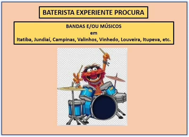 BATERISTA EXPERIENTE PROCURA BANDAS 