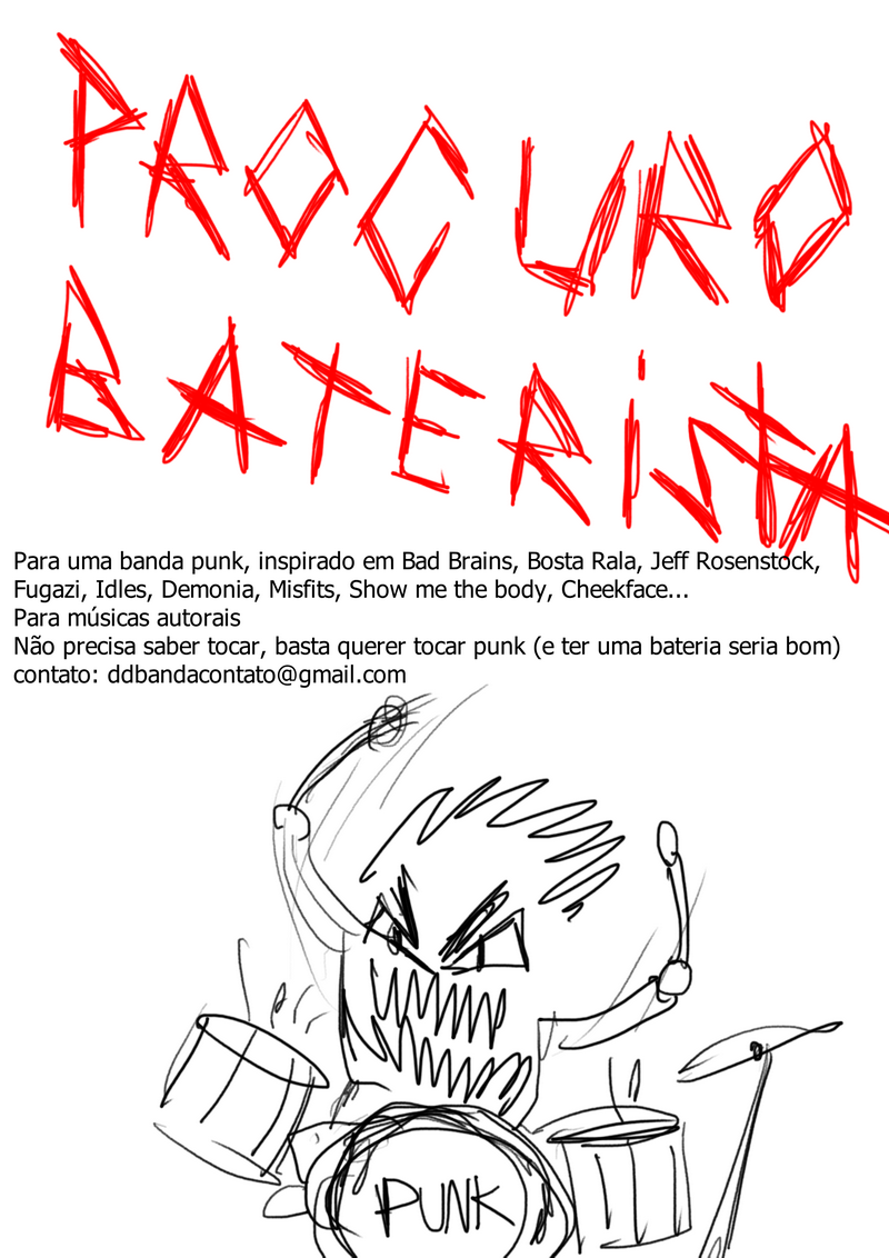 Procuro baterista para banda punk autoral