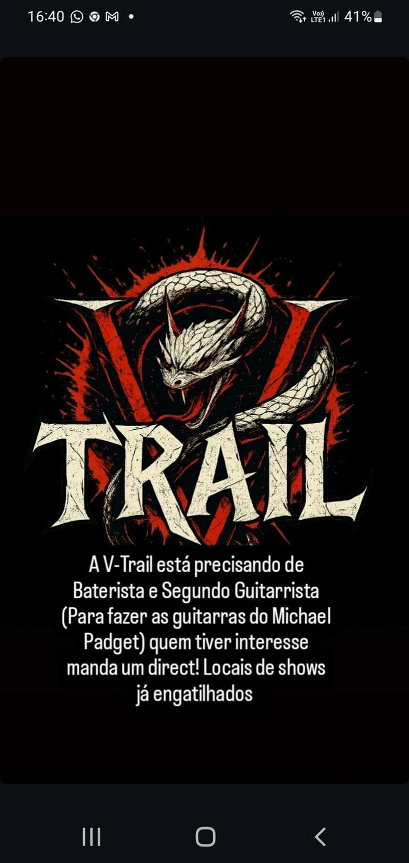 Tributo a Bullet For My Valentine Procura Baterista e Guitarrista