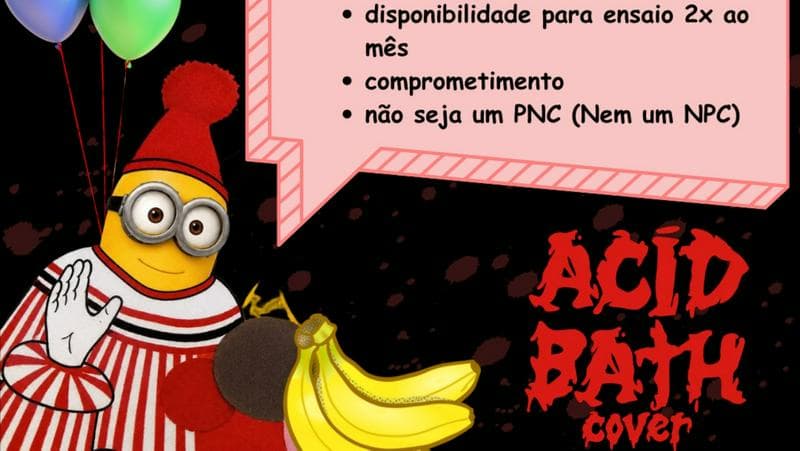 Buscamos baixista para cover Acid Bath